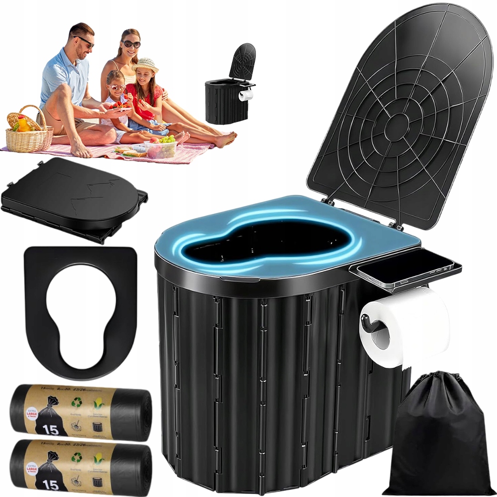 Toaleta Turystyczna Przenośna Biwakowa Składana Wc 20L 200KG Kemping