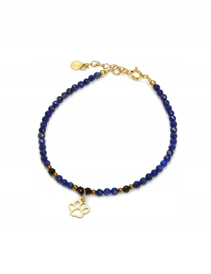 

Złota Bransoletka Lapis Łapka 925
