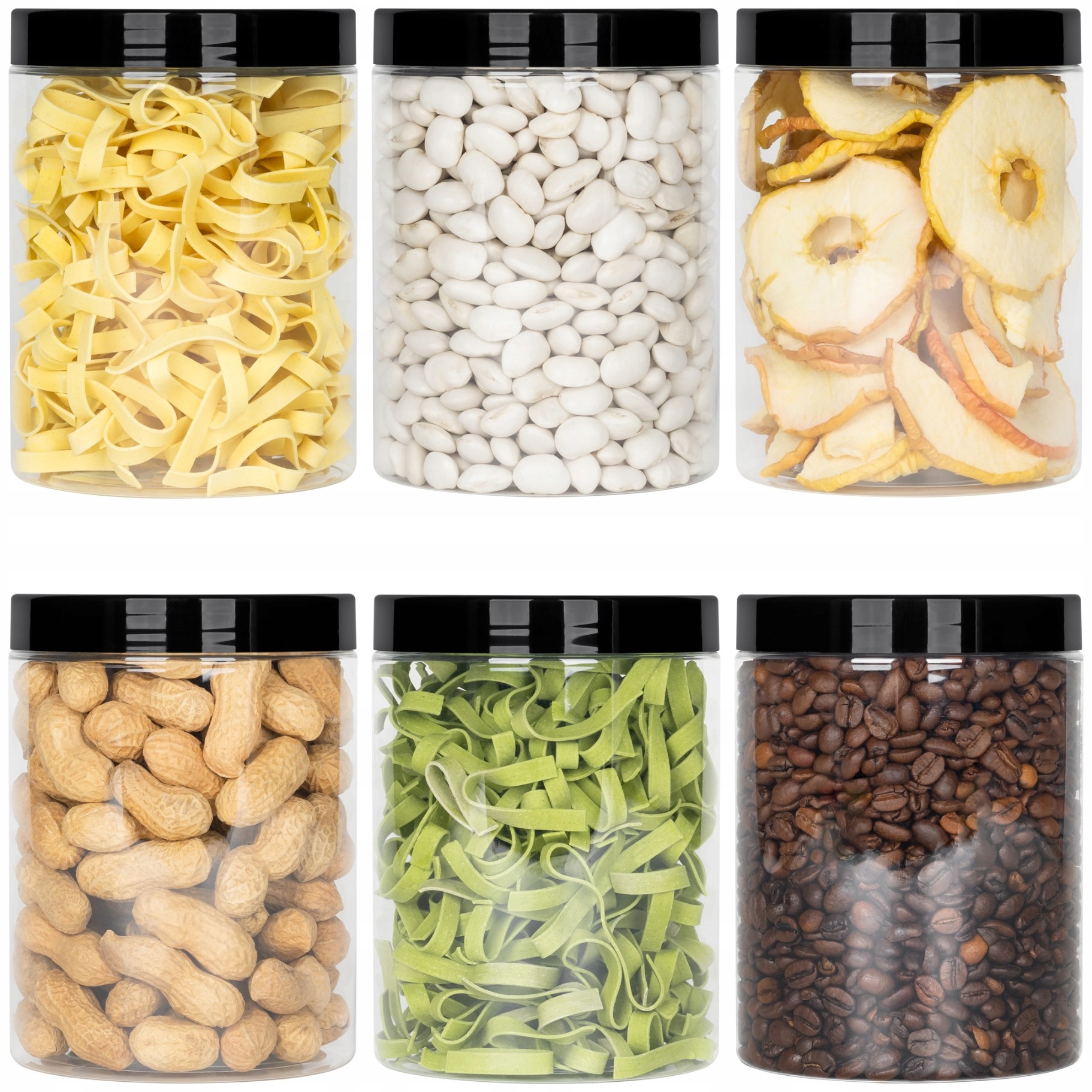 

6x Słoik Pojemnik Na Żywność Produkty Sypkie 1L Cz