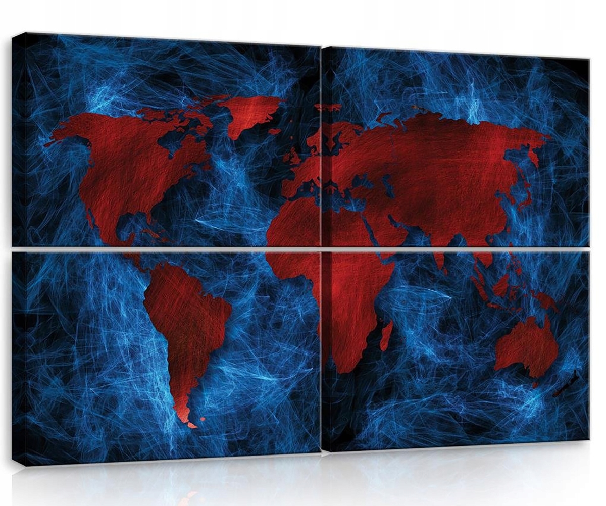 Obraz Na Plátně Canvas 120x80 Mapa Světa Geografie Kontinent Globus Světlo