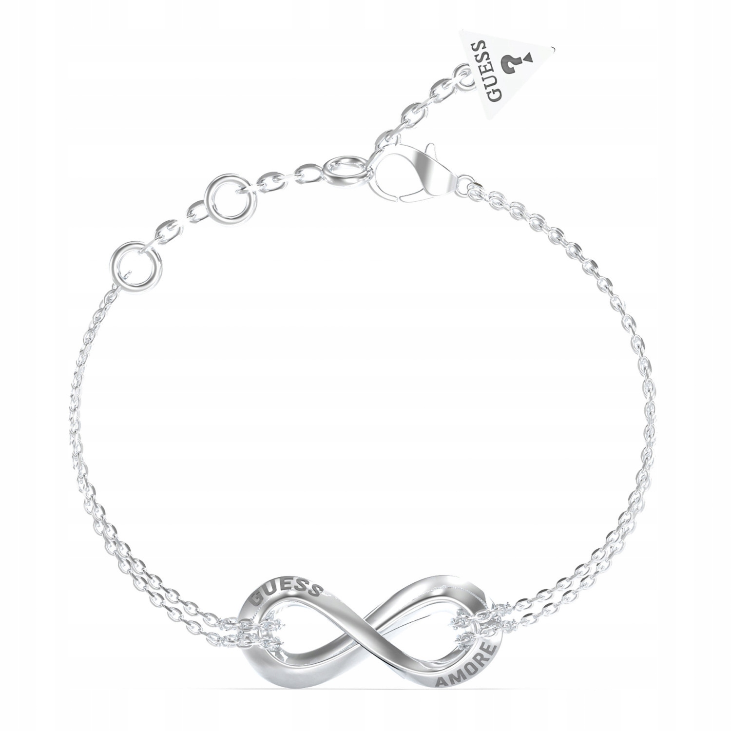 Dámský stříbrný náramek Guess nekonečno 18 cm