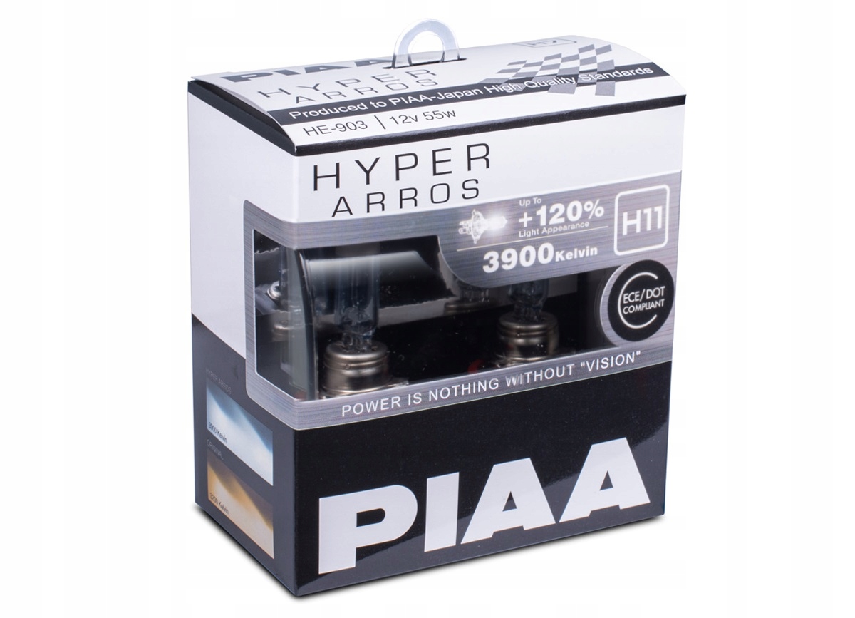 Autožárovky Piaa Hyper Arros 3900K H11 120 % vyšší svítivost, zvýšený jas