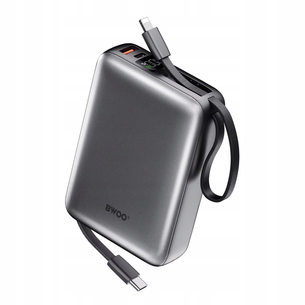 Bwoo power bank P73 22. 5W 20000 mAh z 2 wbudowanymi kablami 1 x Usb- C 1