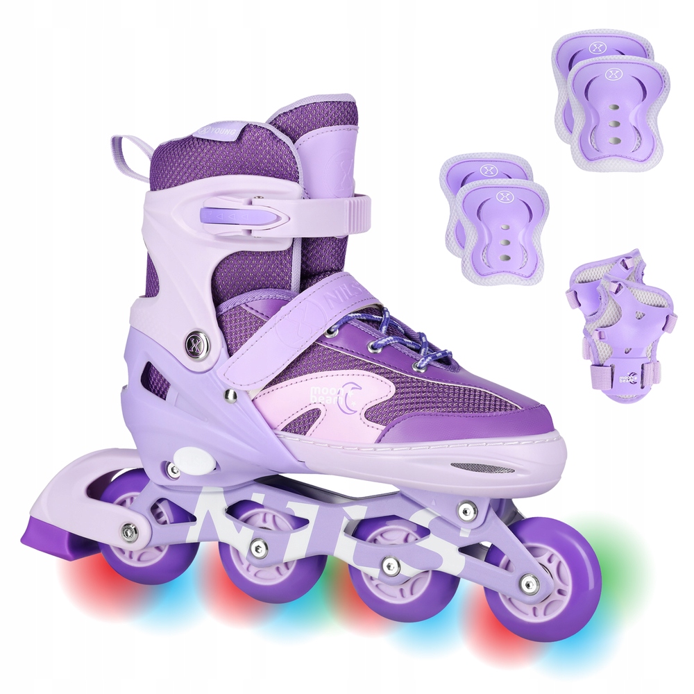 Kolečkové Brusle pro dívky Nastavitelná Led kolečka sada chráničů Nils