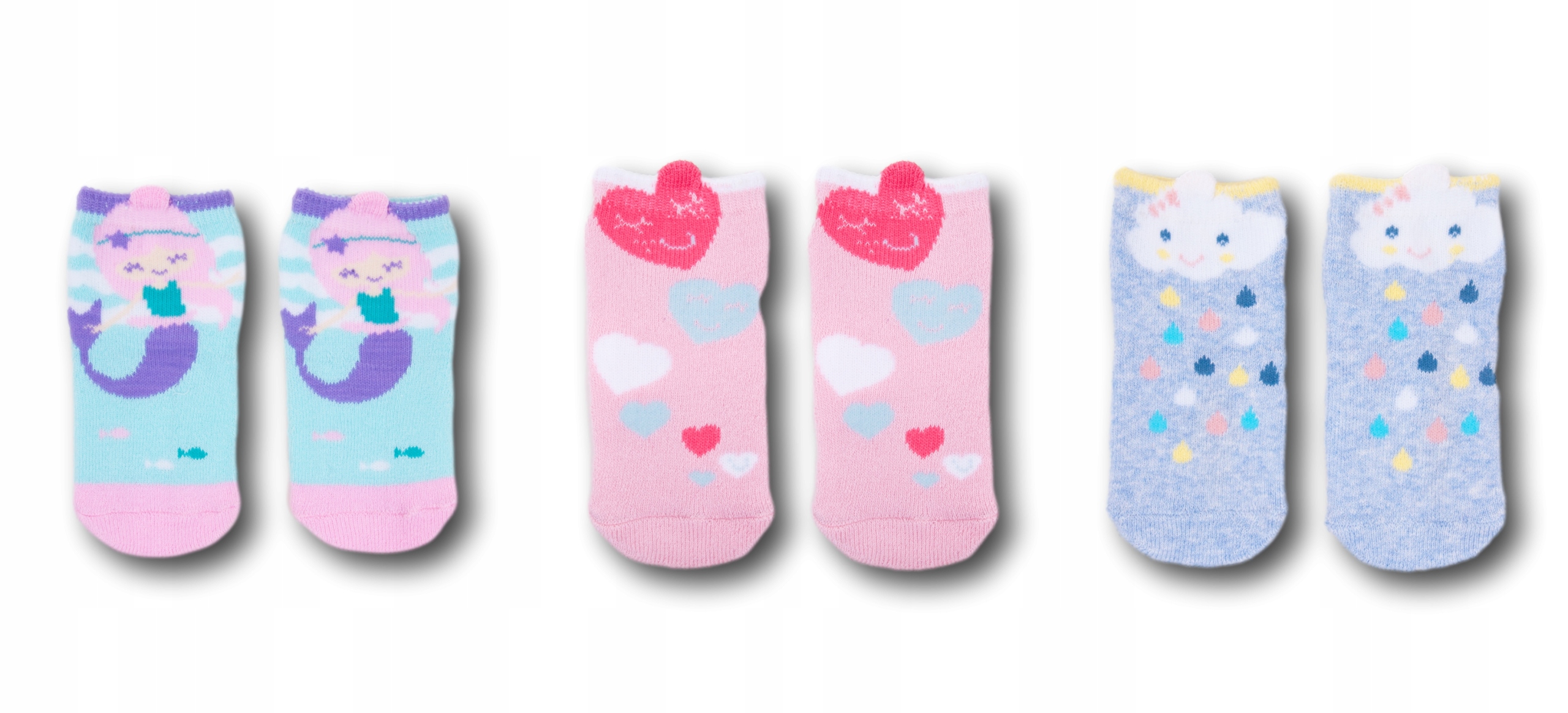

3x Skarpetki Dziewczęce Kolorowe Frotte R. 3-6 M