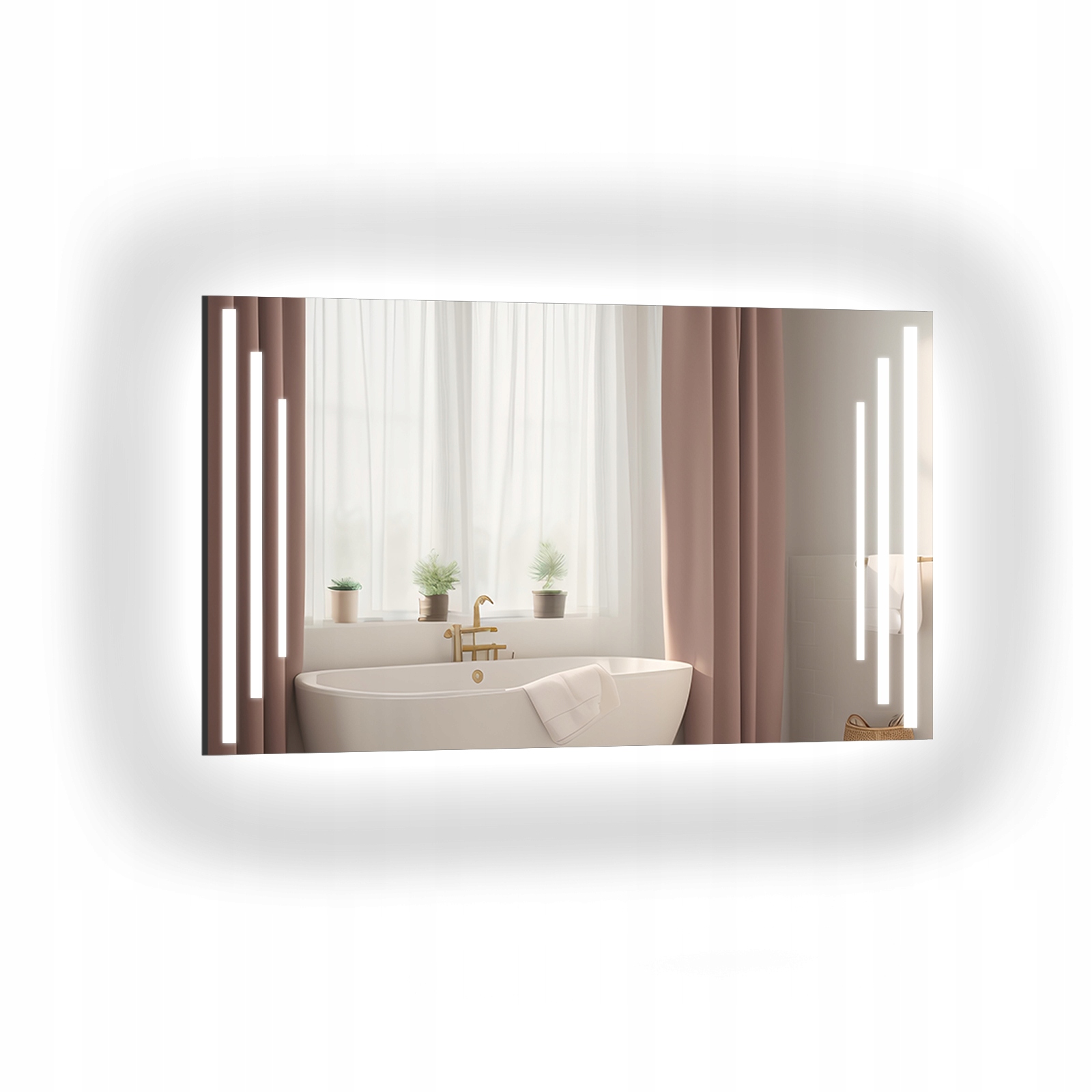 Zrcadlo pískované s Led podsvícením Alis s nástavbou 90x180