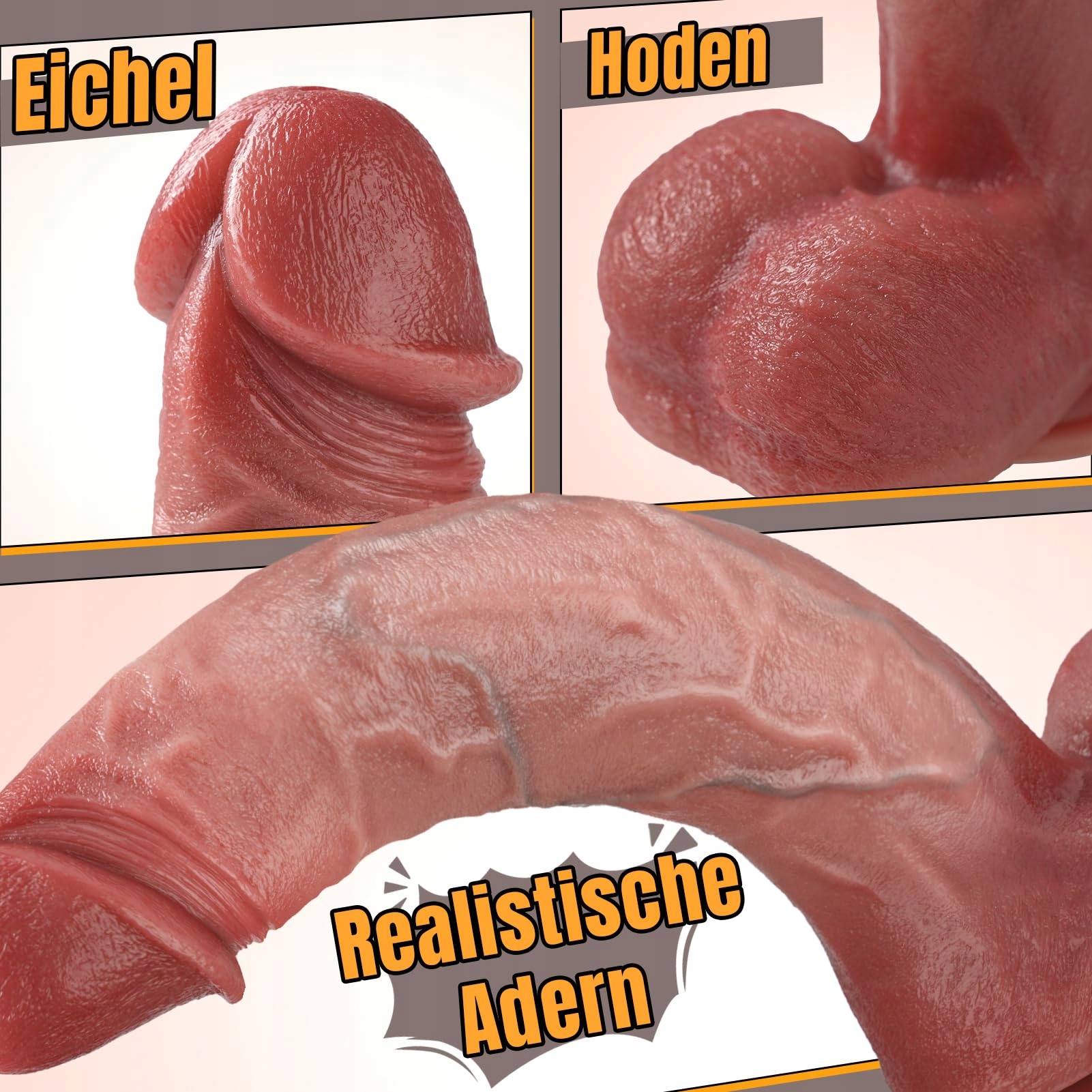 PRONFANS Realistyczny Dildo 28.5CM Z Silnym Przyssawką Seks Zabawka — miniatura 2