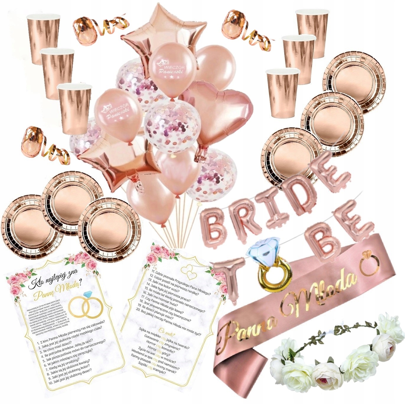 

Zestaw Wieczór Panieński Balony Kubeczki Talerzyki