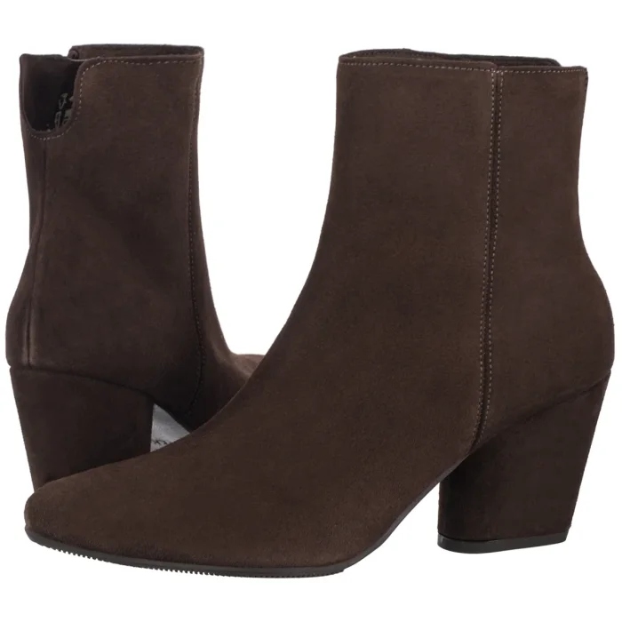 Dámské Kožené Boty Kotníkové Boty na Podpatku Ryłko Hnědé F7VN_T3 _6TJ