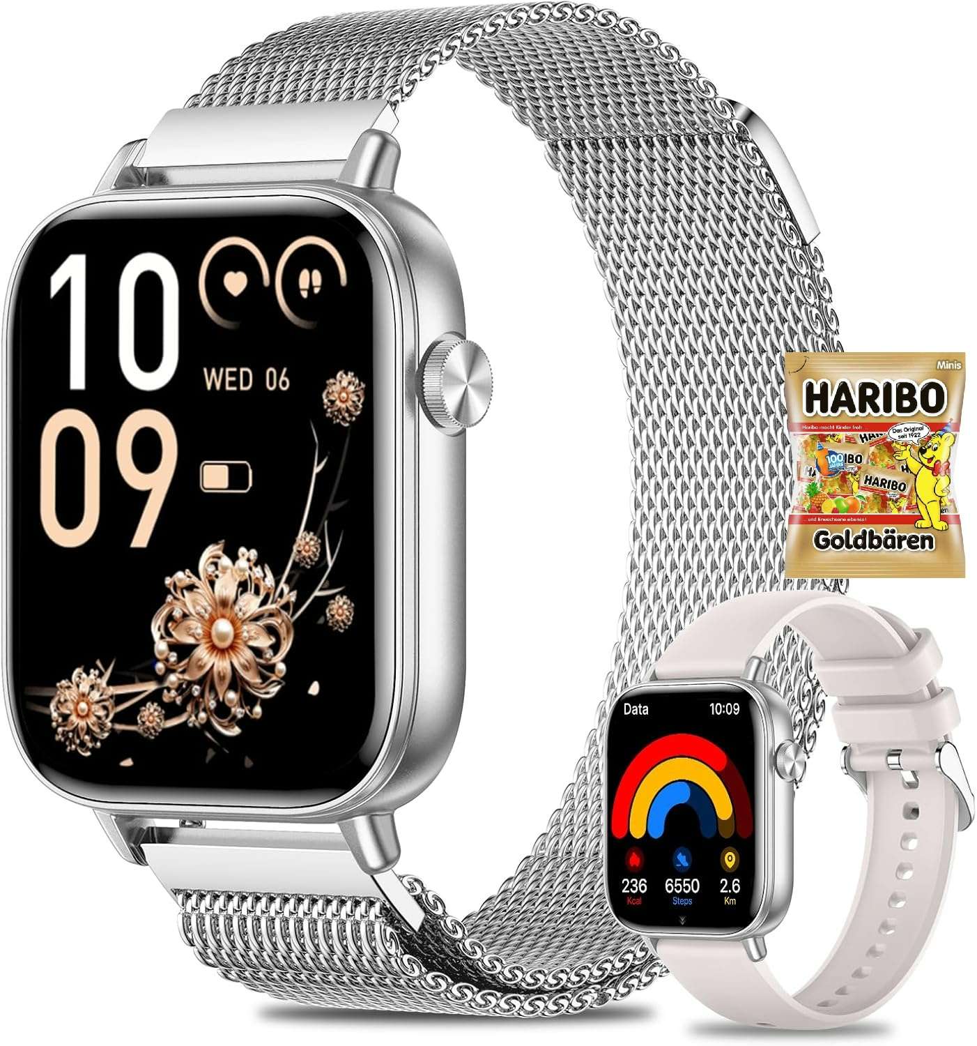 Chytré Hodinky 1,83" Hd dotykový displej s funkcí telefonu Dva řemínky Vodotěsné