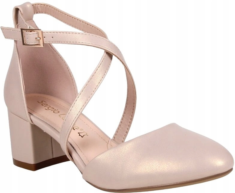 iButy DAMSKIE CZÓŁENKA SANDAŁY BUTY NA NISKIM STABILNYM OBCASIE CHAMOISS Wzór dominujący bez wzoru