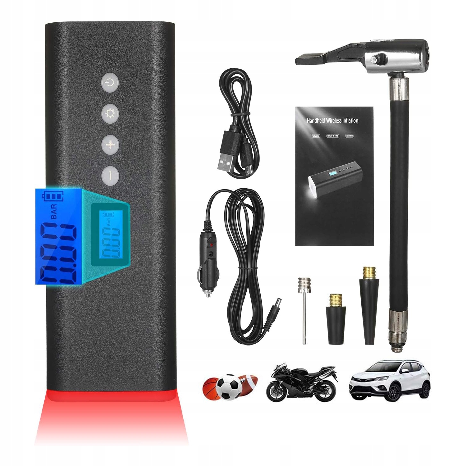 POMPKA ELEKTRYCZNA SAMOCHODOWA ROWEROWA POWERBANK Marka Inna marka