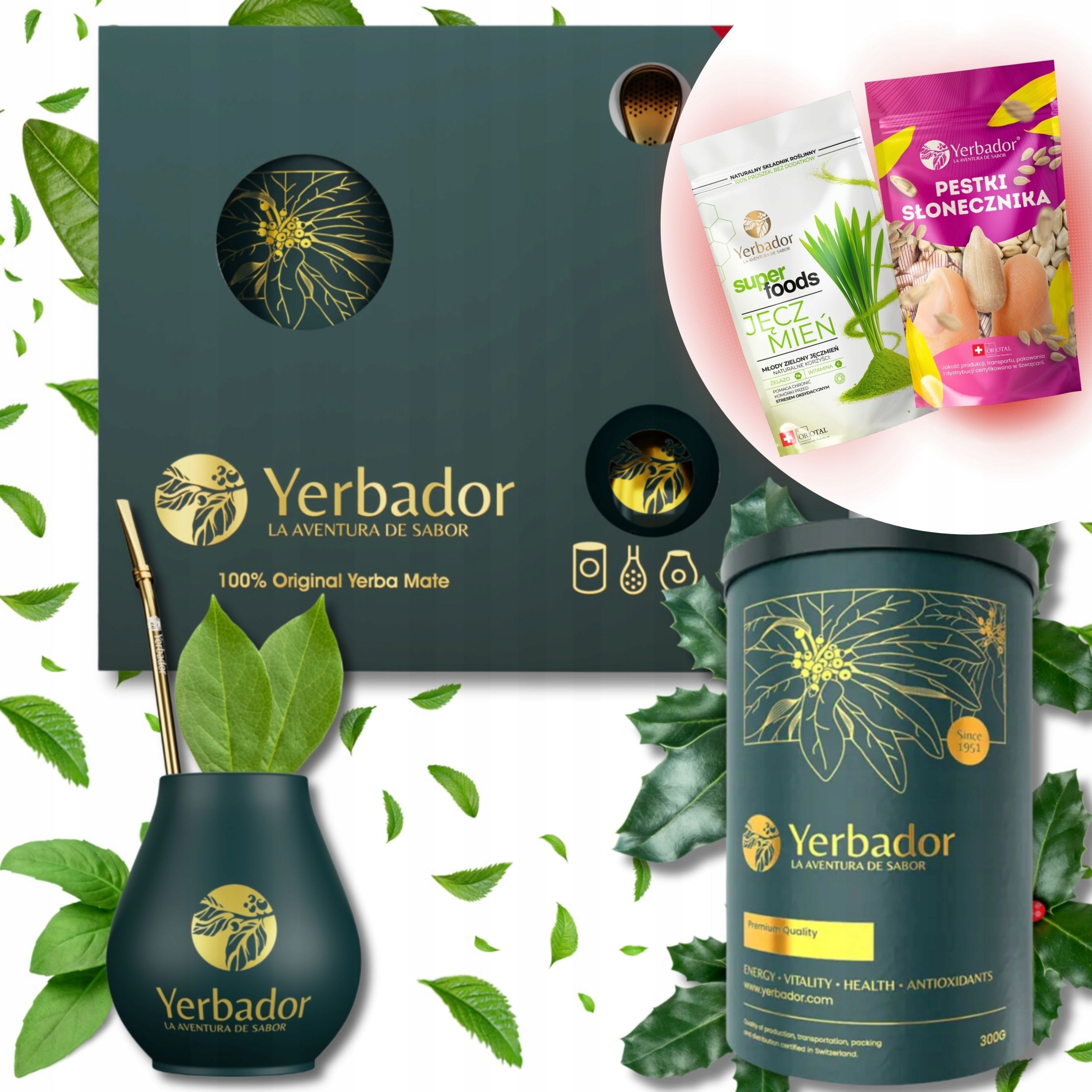Yerba Mate Sada Yerbador Klasická Matero Bombilla 300 g 0.3 kg 2 Bonus