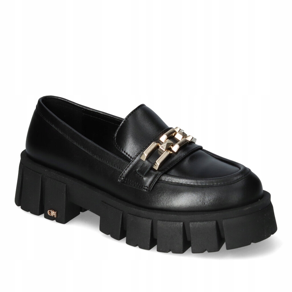 Mokasíny Chebello 3050-407 Černá lico Zlatá ozdoba 36