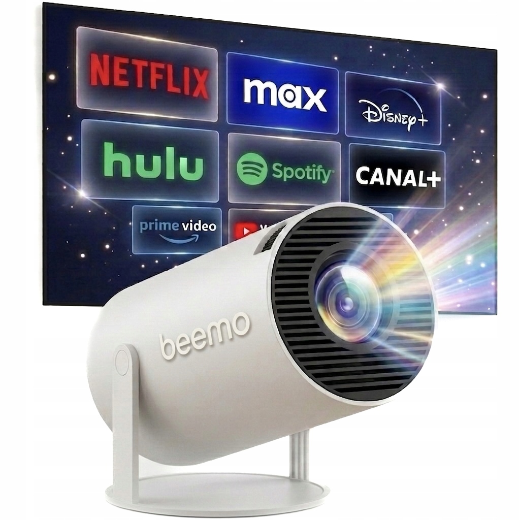 Projektor Android Tv 4K Wifi Full Hd Beemo neo 300 Smart Reproduktor