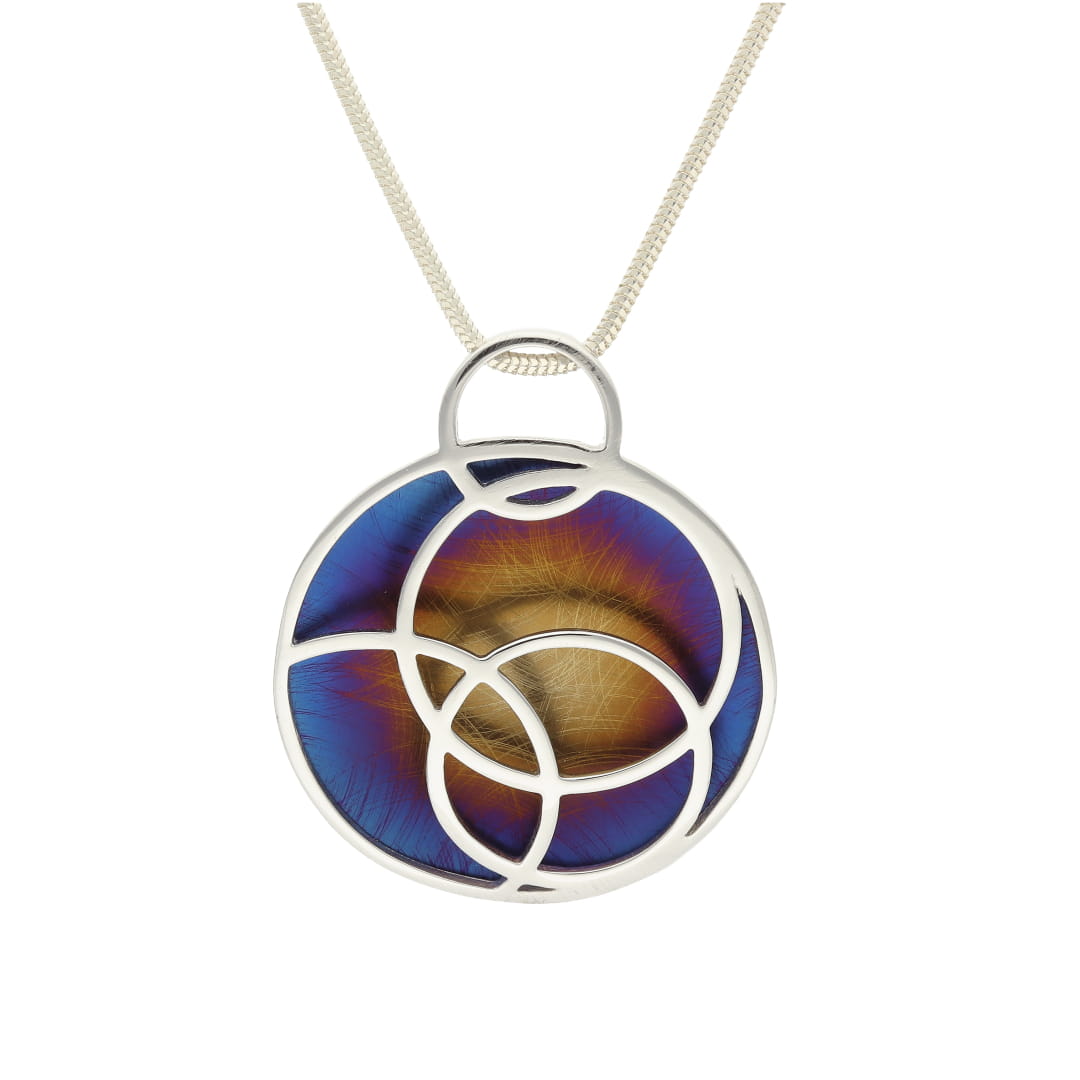 Přívěsek kulatý titan ombre stříbro