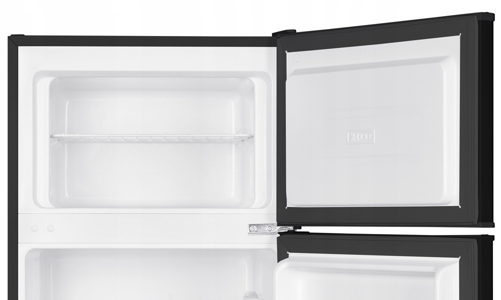 LODÓWKA CHŁODZIARKO-ZAMRAŻARKA 132L LED 125cm Z GÓRNĄ ZAMRAŻARKĄ CZARNA Kolor dominujący czarny