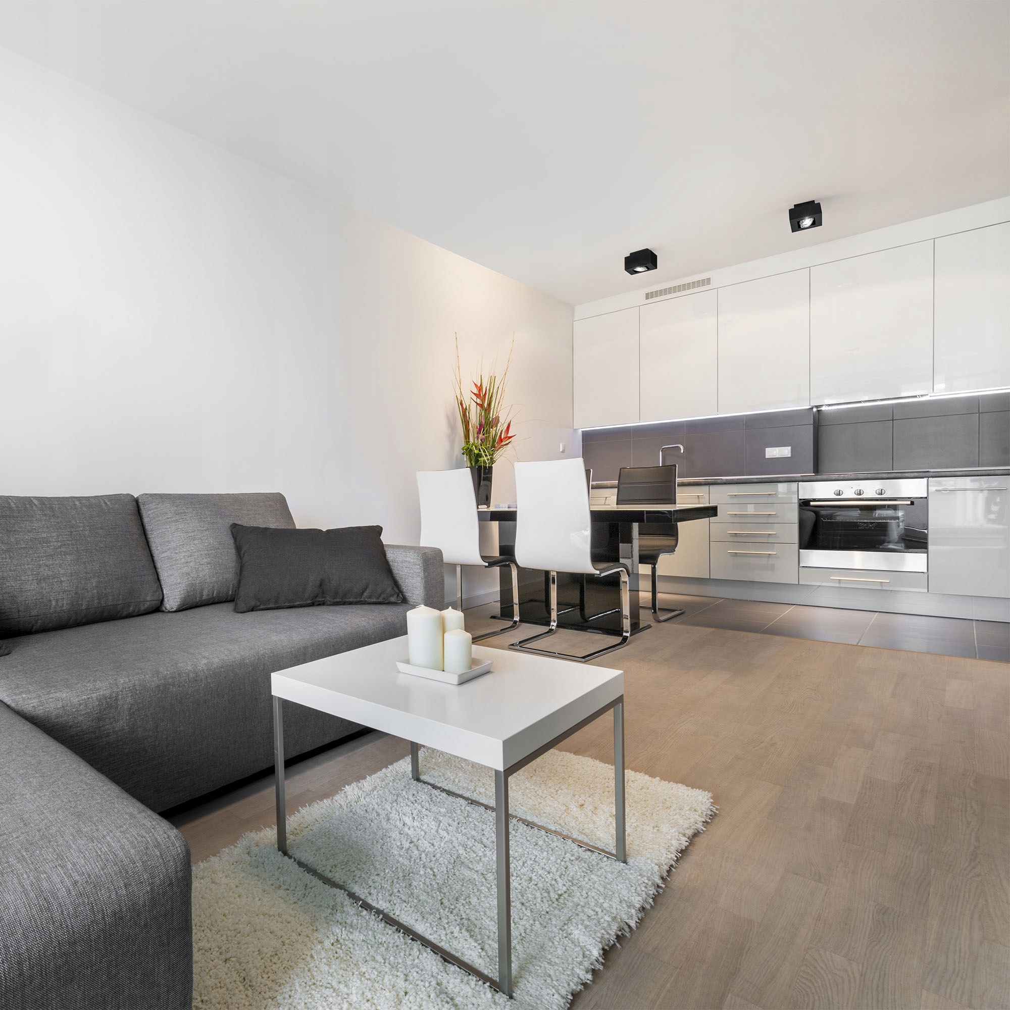 LAMPA SUFITOWA PLAFON NATYNKOWY BIAŁA EDO + ŻARÓWKA LED GU10 Zasilanie sieciowe