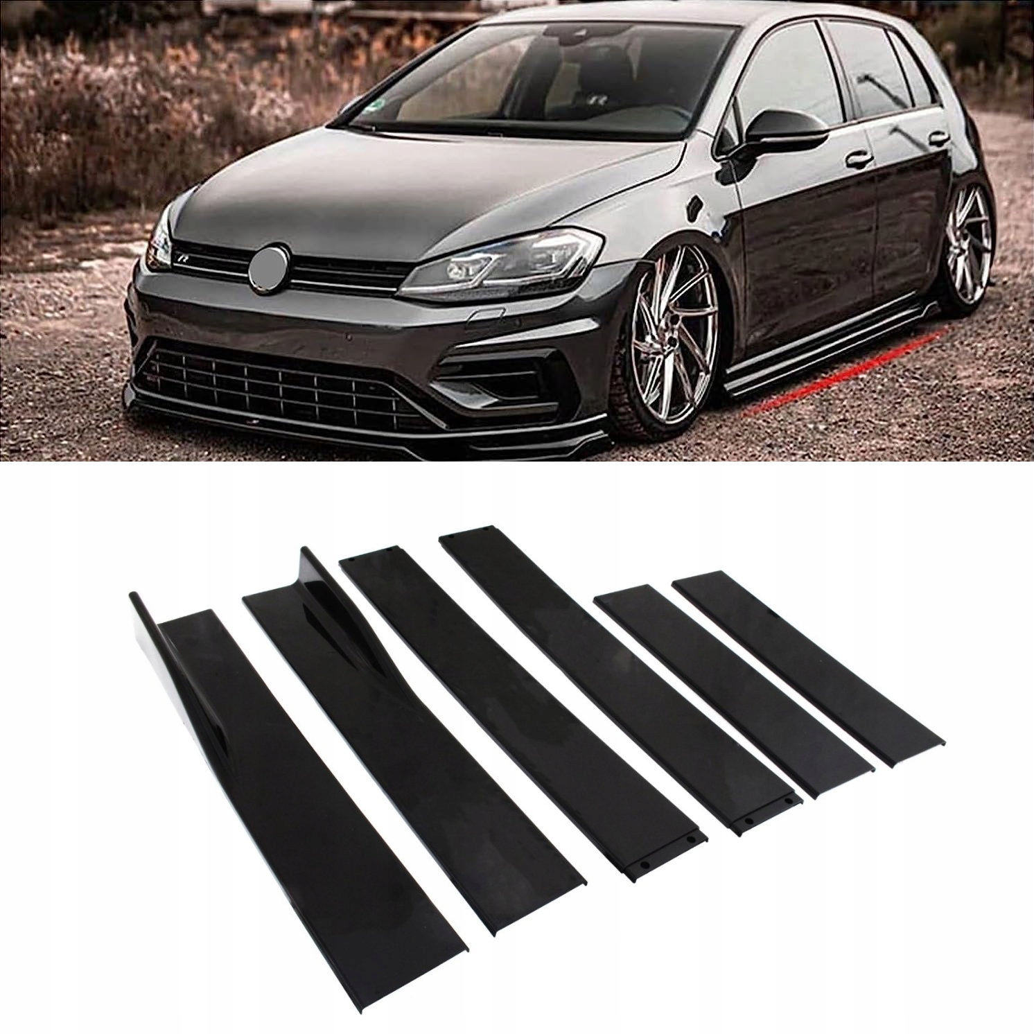 Univerzální Prahové Vložky Side Skirts Vw Golf Černý Lesk