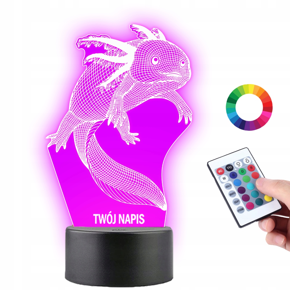 Lampka na Biurko Statuetka Płaz Aksolotl Grawer