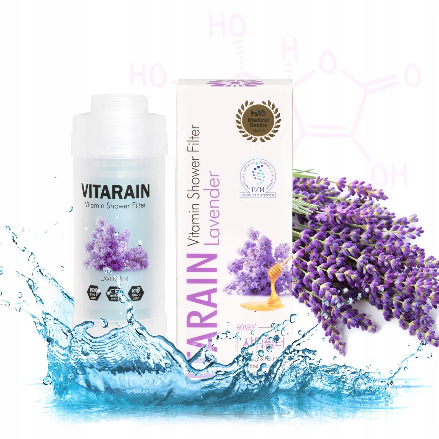 Filtr Do Wody Prysznicowy Z Witaminą C Vitarain lawenda Made In Korea