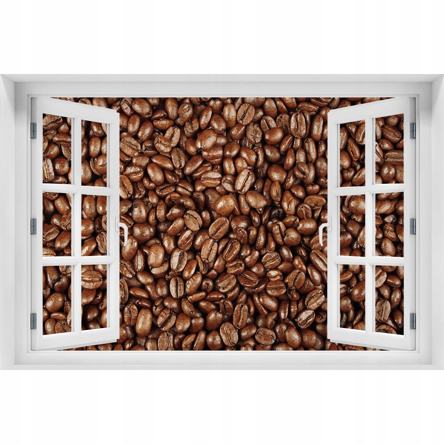 

3D Okno Naklejka na ścianę Ziarna kawy 90x60