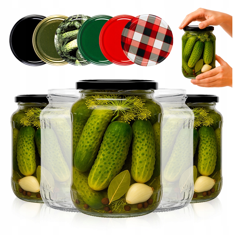 50x Słoik 720 ML Szklany Zakrętki Na Przetwory Miód Słoik Do Kiszenia