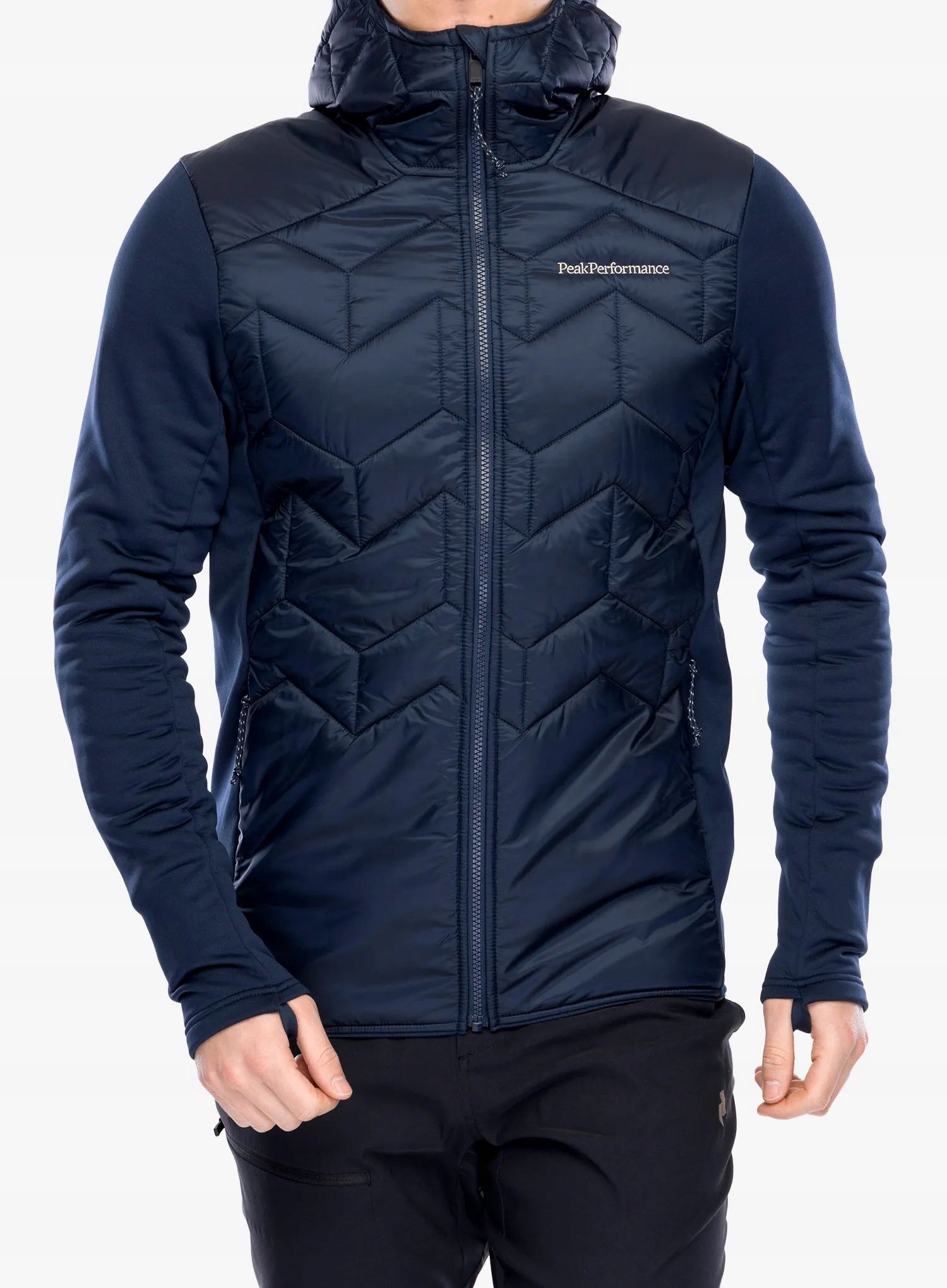 Hybridní bunda Peak Performance Elevate Liner Hybrid Hood blue shadow S