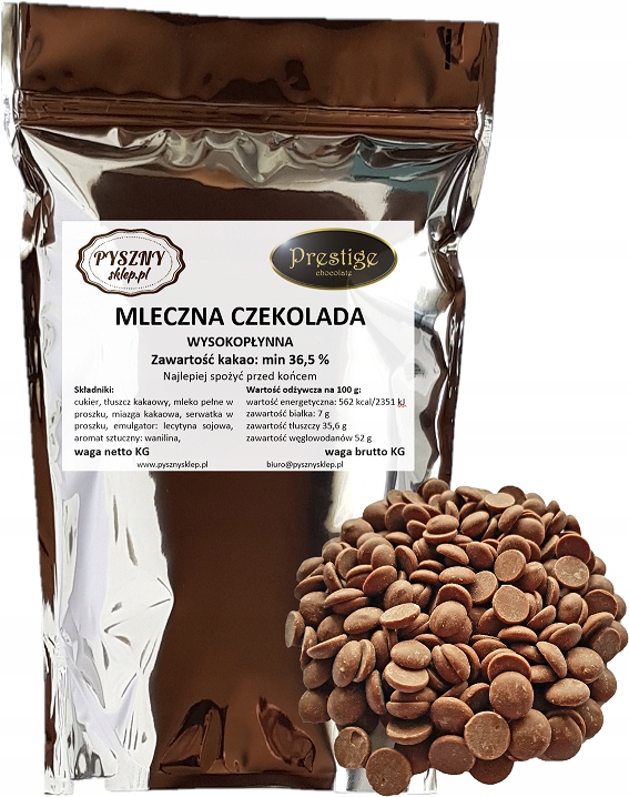 Belgijska Mleczna Czekolada do fontann fondue 1KG