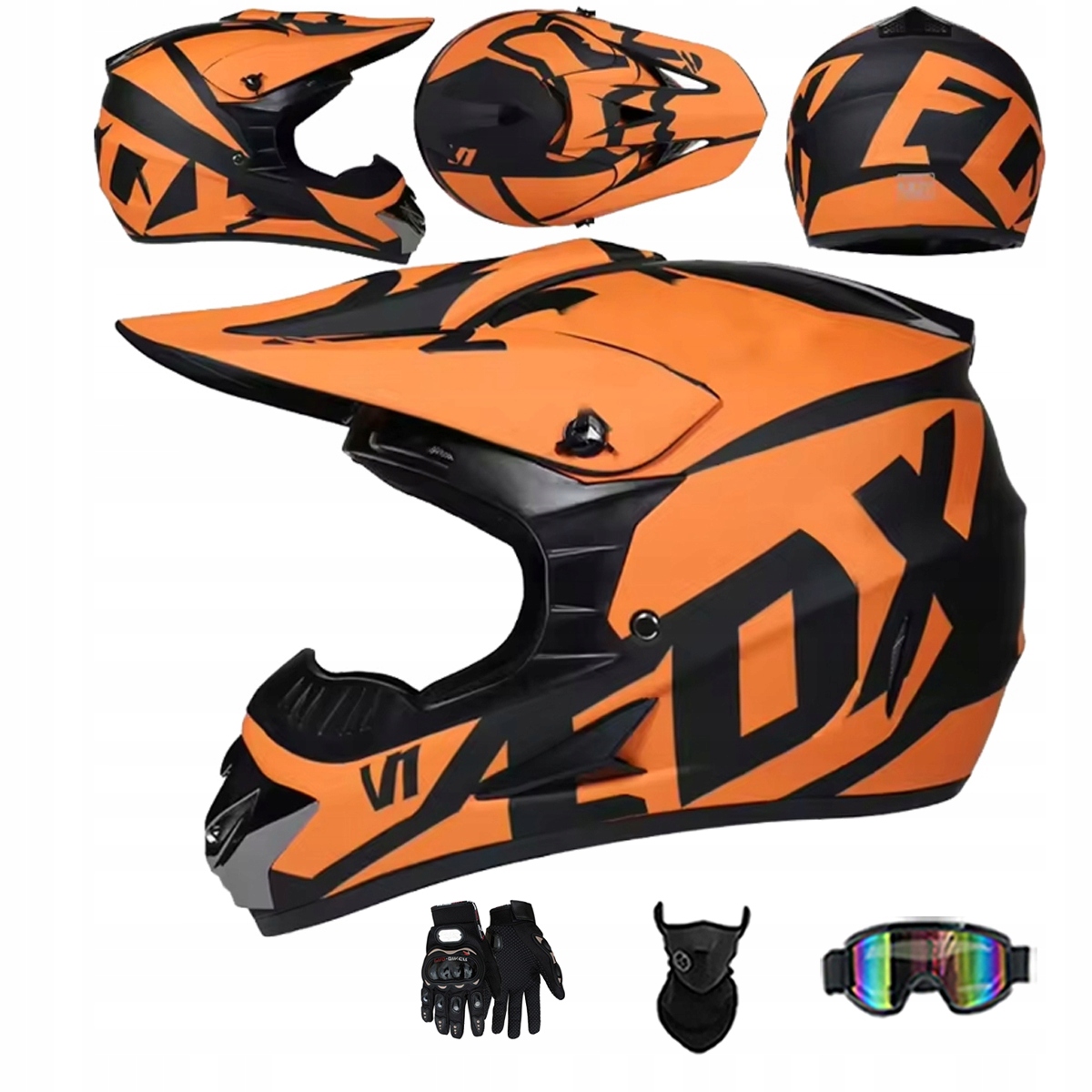 Motocyklová Přilba Lehká Enduro Quada Brýle Rukavice Maska XL