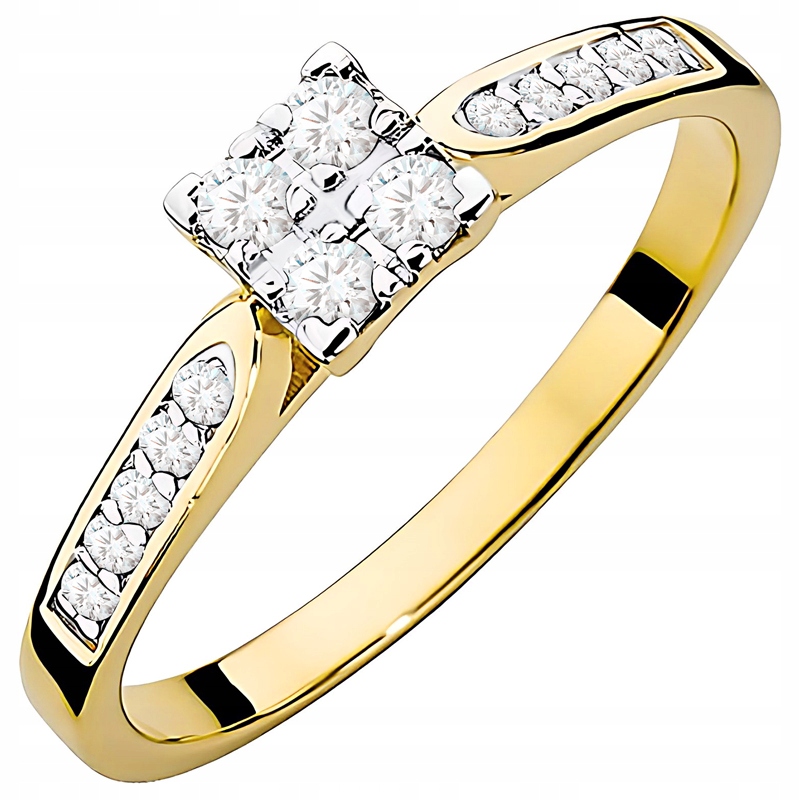 Krásný Zlatý Prstýnek s Brilianty 0,16 ct 585