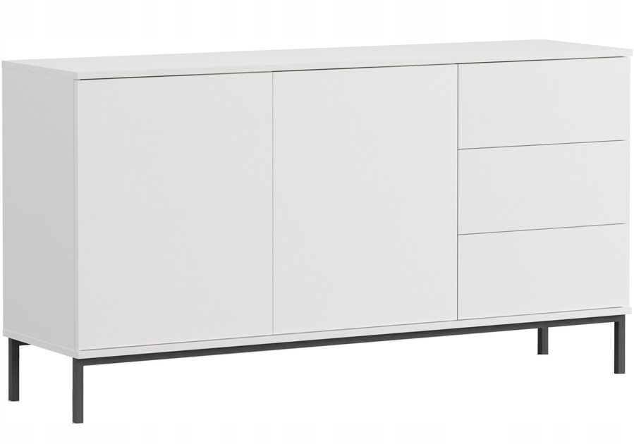 

komoda biała loft szufladami nóżki metal Querty 01