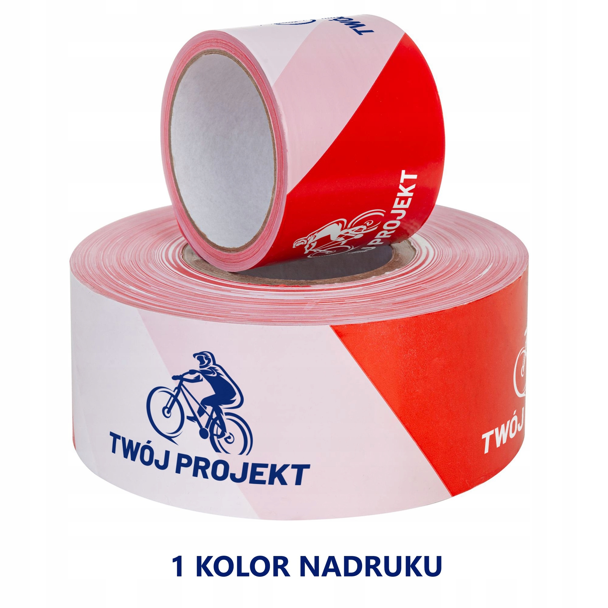 16 x výstražná páska fólie na plot s logem 75 mm/100 m 1 barva potisku