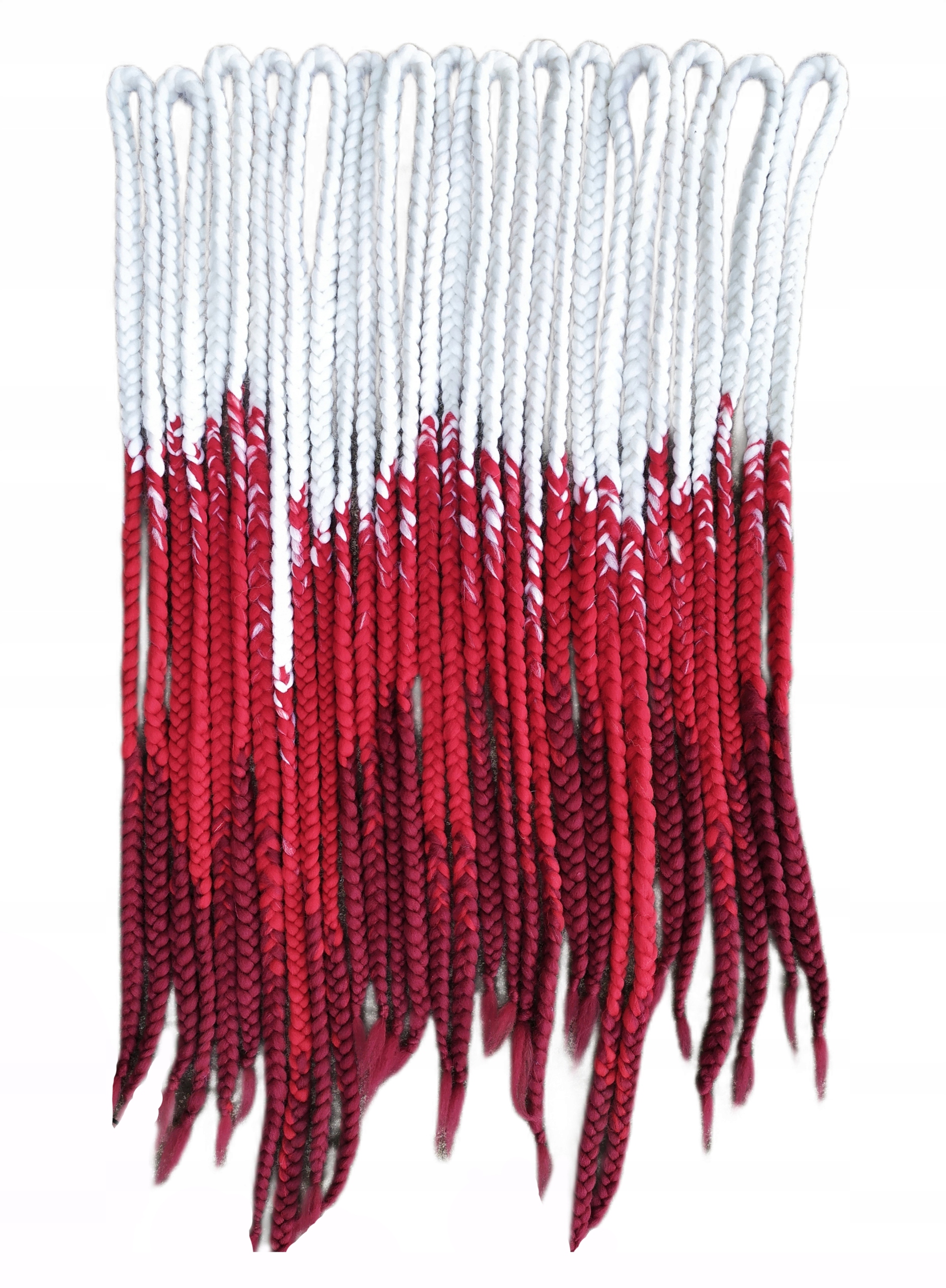 Vlněné copánky Opakovaně Použitelné, bílé červené, Krvavá Růže, 10 kusů