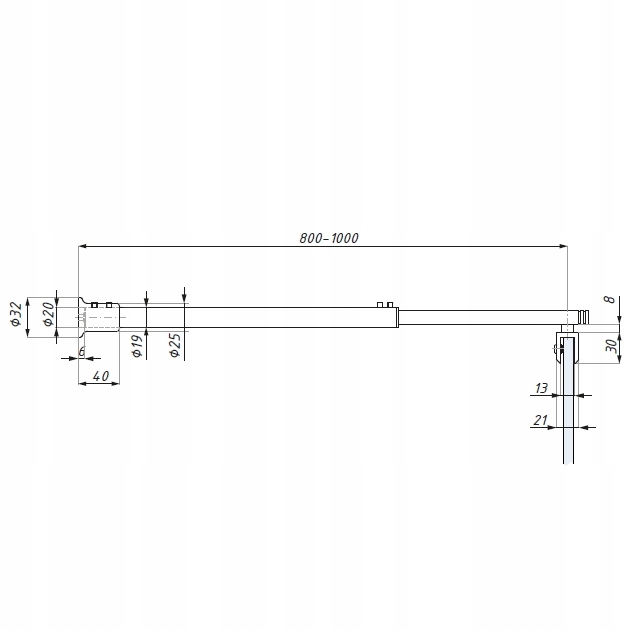 Stabilizator Wspornik szyby regulowany do kabiny Walk-in 100 cm Satyna Kod producenta MC/SOR1SC