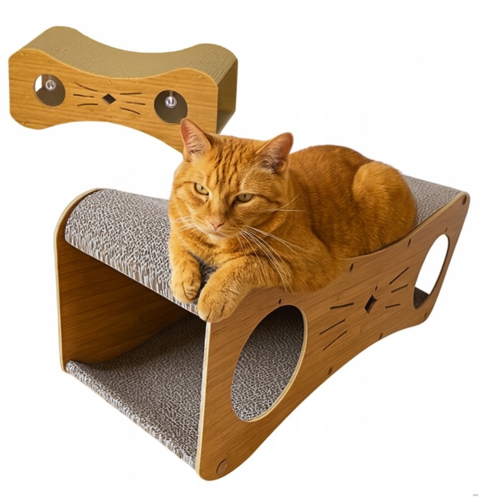 Levně Škrabadlo pro kočky pelíšek 2v1, stabilní míčky F086