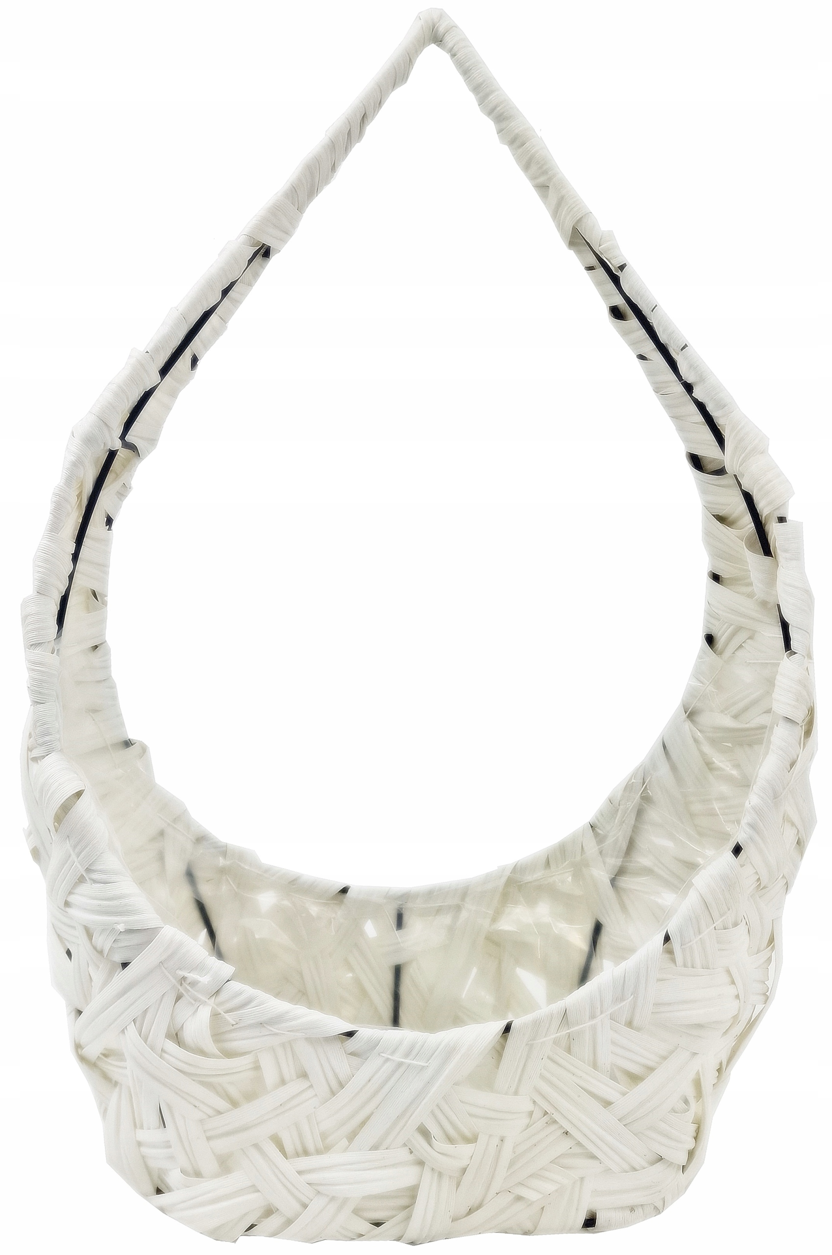 KOSZ RATTANOWY MOCNY BIAŁY KOSZE PREZENTOWE 49 cm M