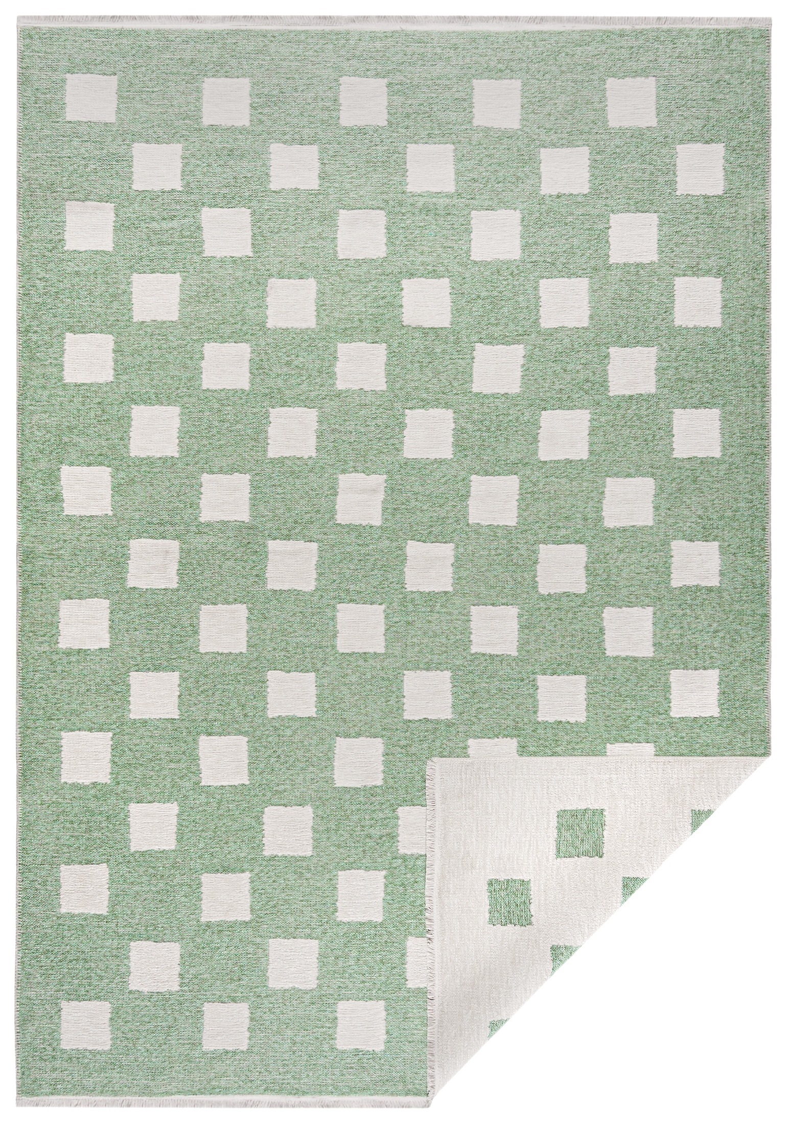 Koberec do obývacího pokoje bílý 80x200 cm geometrický, moderní, oboustranný, vhodný k praní