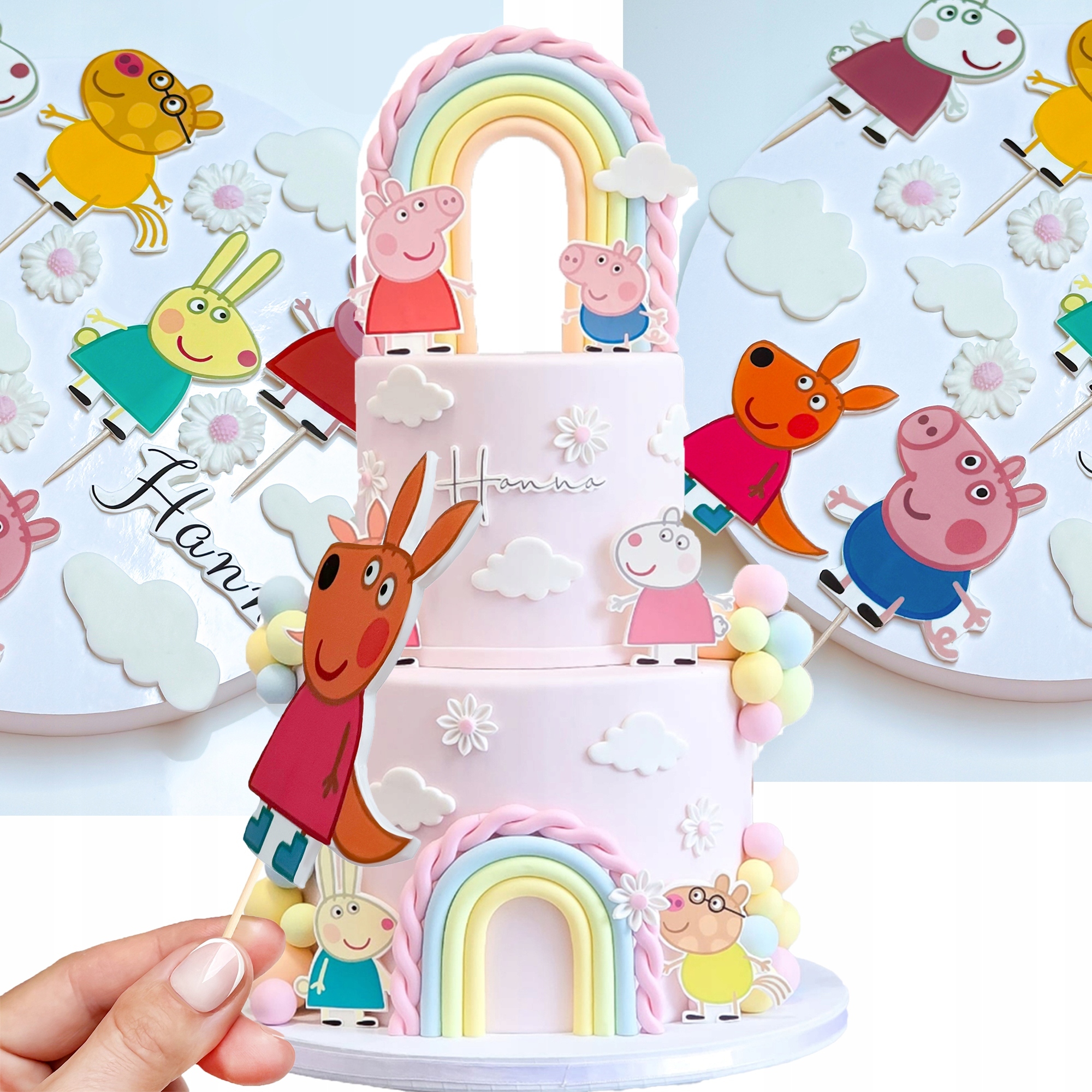 2D figurky na dort Figurky prasátko Pepa Dekorace Velký set Váš Nápis