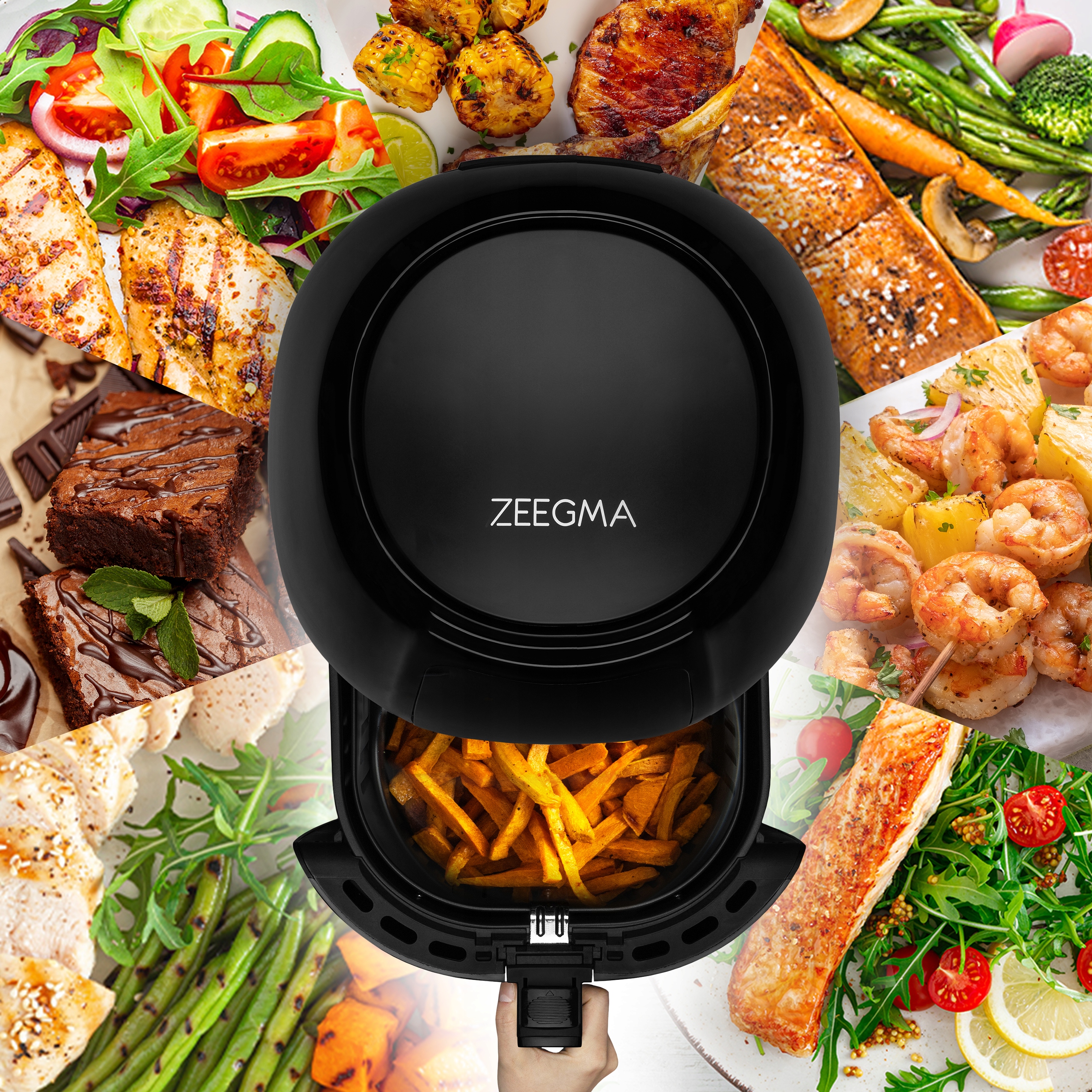 FRYTOWNICA AIR FRYER BEZTŁUSZCZOWA FRYTKOWNICA 1800W DUŻA dla 4 osób XXXL Marka ZEEGMA
