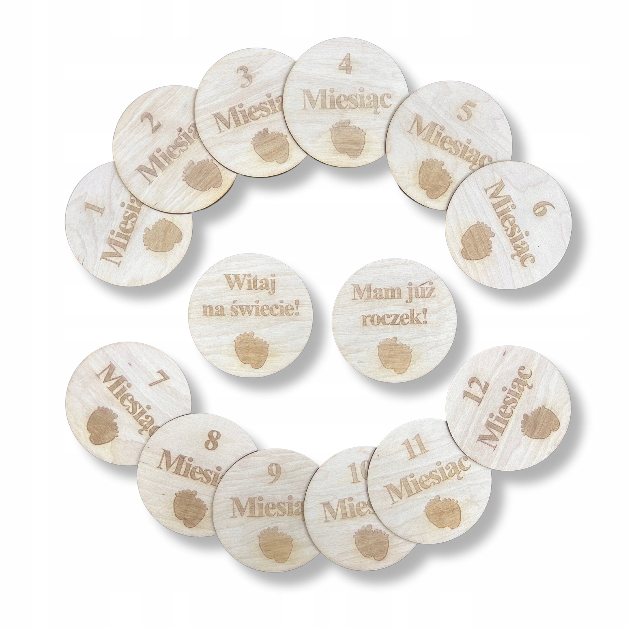 Dřevěné tabulky karet pro fotografie dítěte s měsícem a rokem života Dárek