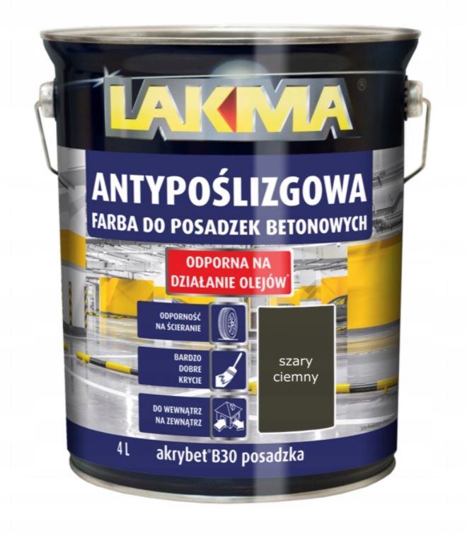 Akrybet B-30 Farba do betonu Lakma 4l B-30 szary ciemny