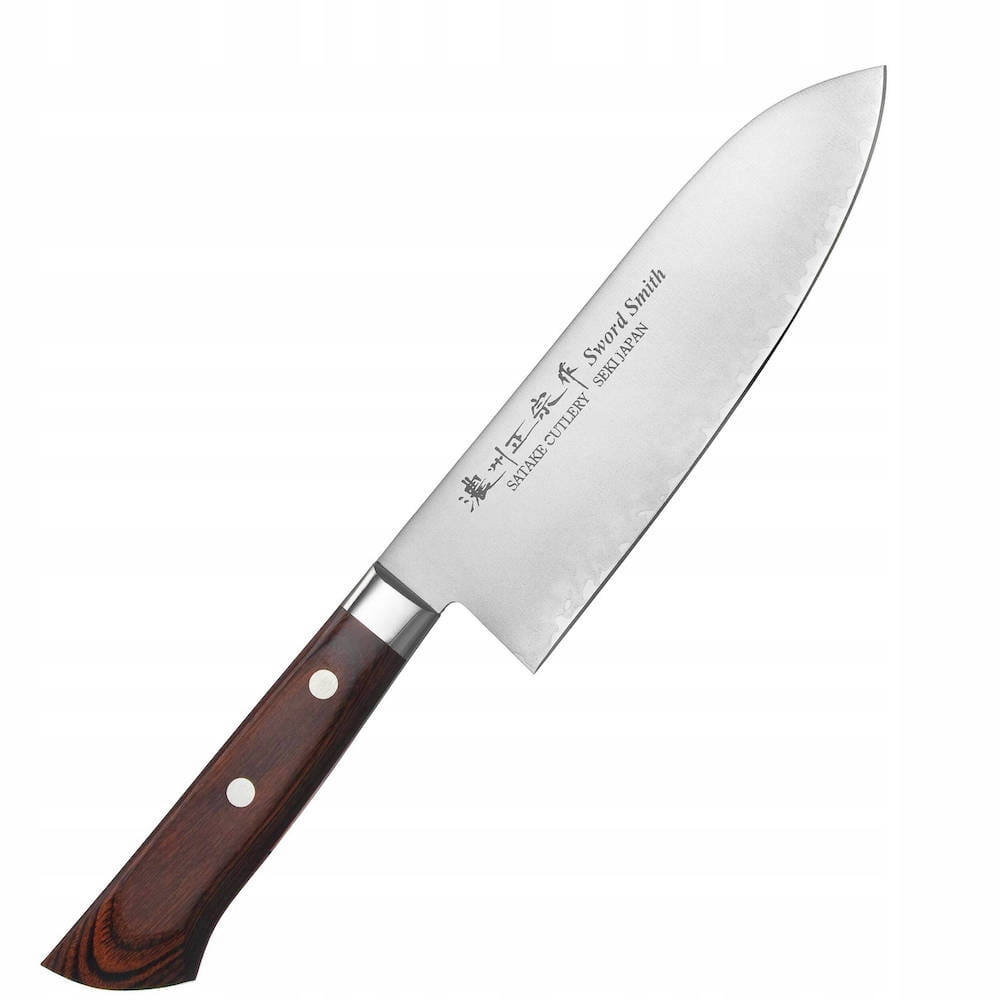 Satake Unique Mahogany VG-10 Japonský kuchynský nôž Santoku na zeleninu 17 cm