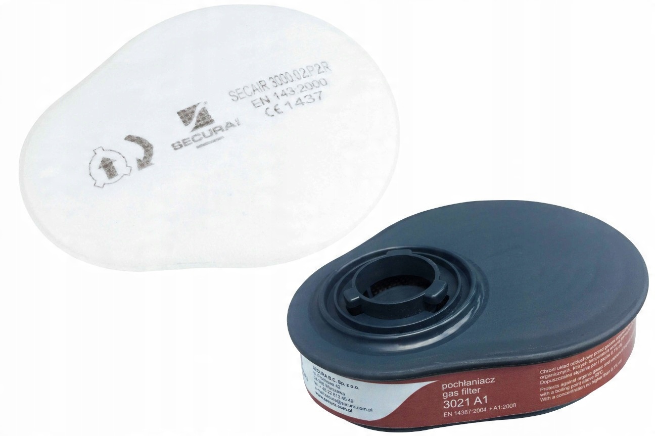 

Zestaw filtrów do półmaski Secura Chem 3041 A1P2 R
