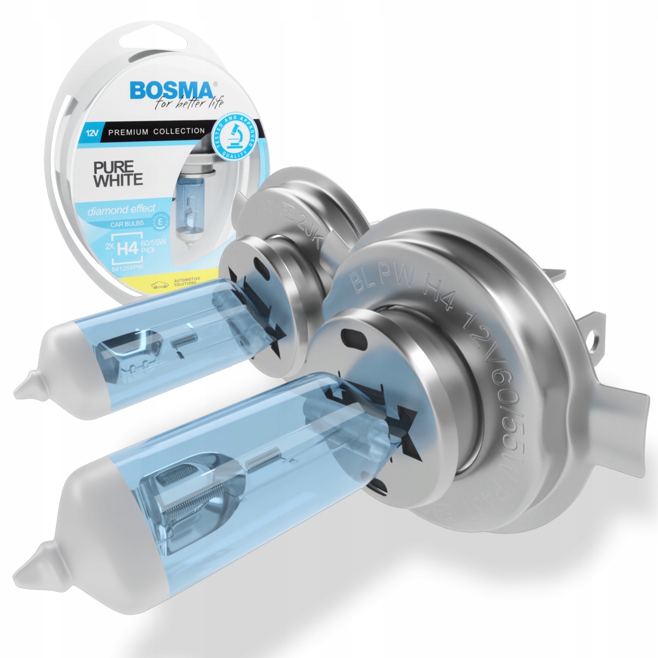 

2x Żarówki H4 12V 60/55W P43t Bosma Pure White
