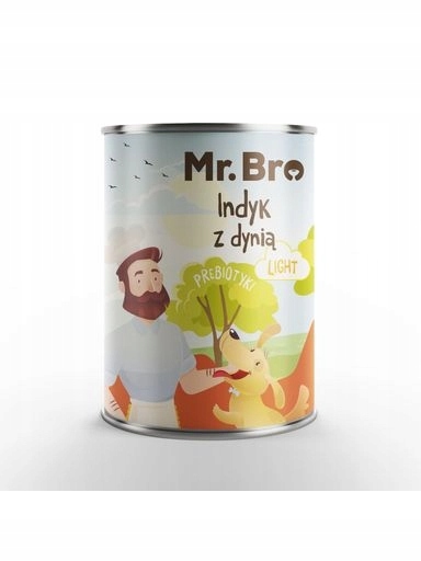 4x Krmivo pro psy Mr. Bro Light Krůta s dýní 400 g
