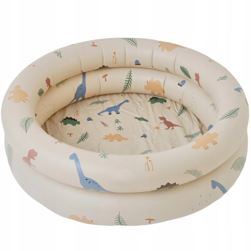 Basen Dla Dzieci Pompowany Ogród Plaża Brodzik Dinozaury Beż 120 cm XXL