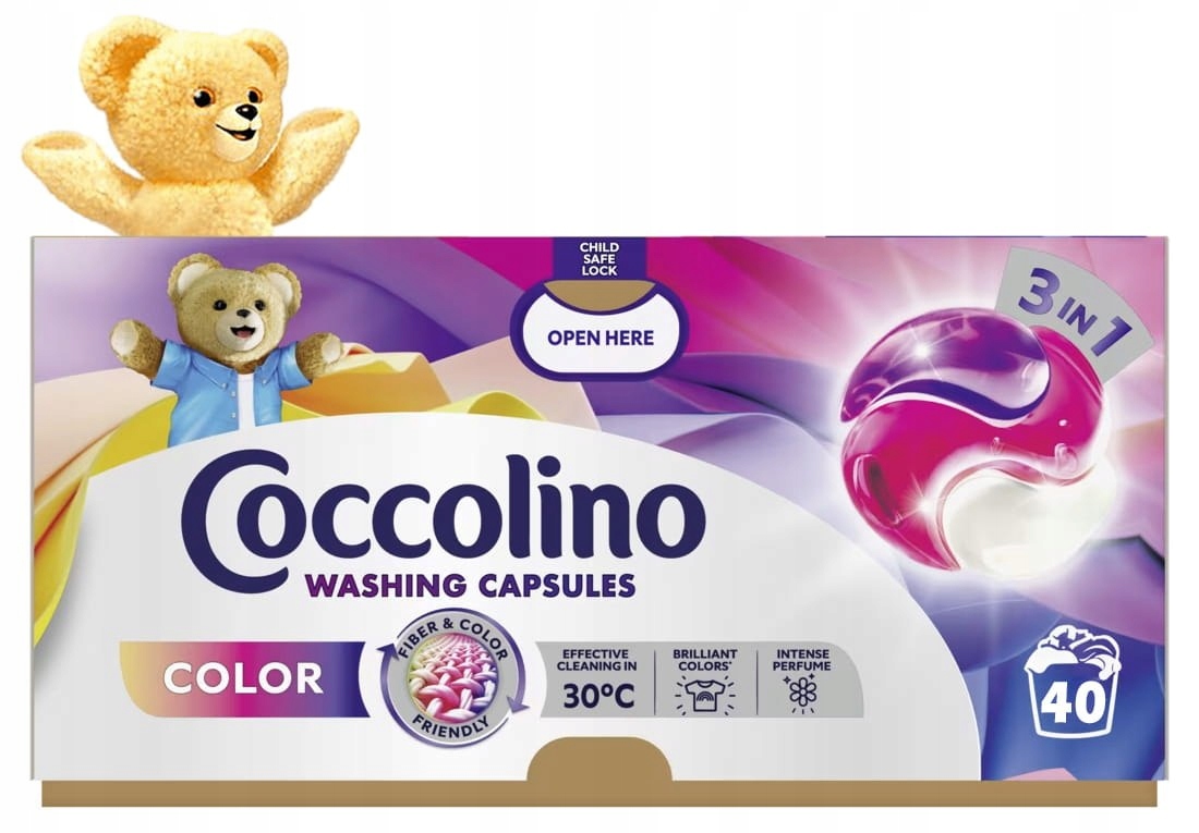 Levně Coccolino Color Kapsle 3v1 Na Praní Barevných Tkanin 40 Praní Coccolino
