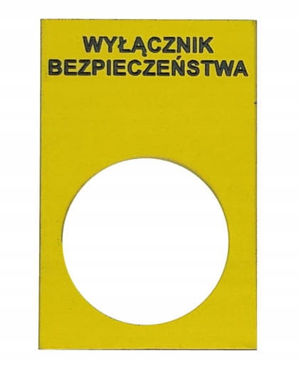 

Tabliczka opisowa TK4530 Wyłącznik Bezp z taśmą 3M