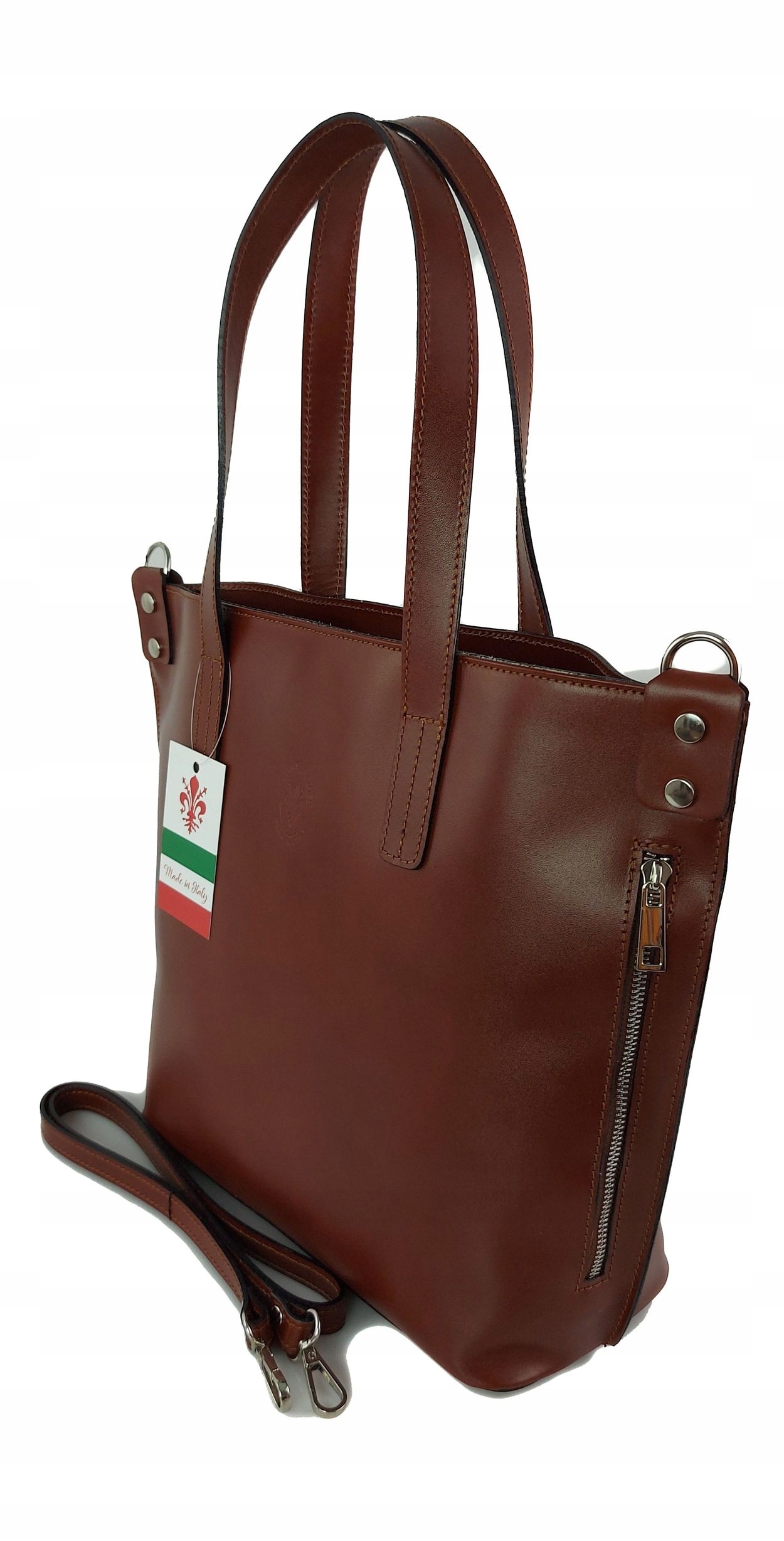 Vera Pelle Włoska Skóra Kufer SHOPPER Brąz EAN (GTIN) 5907589393262